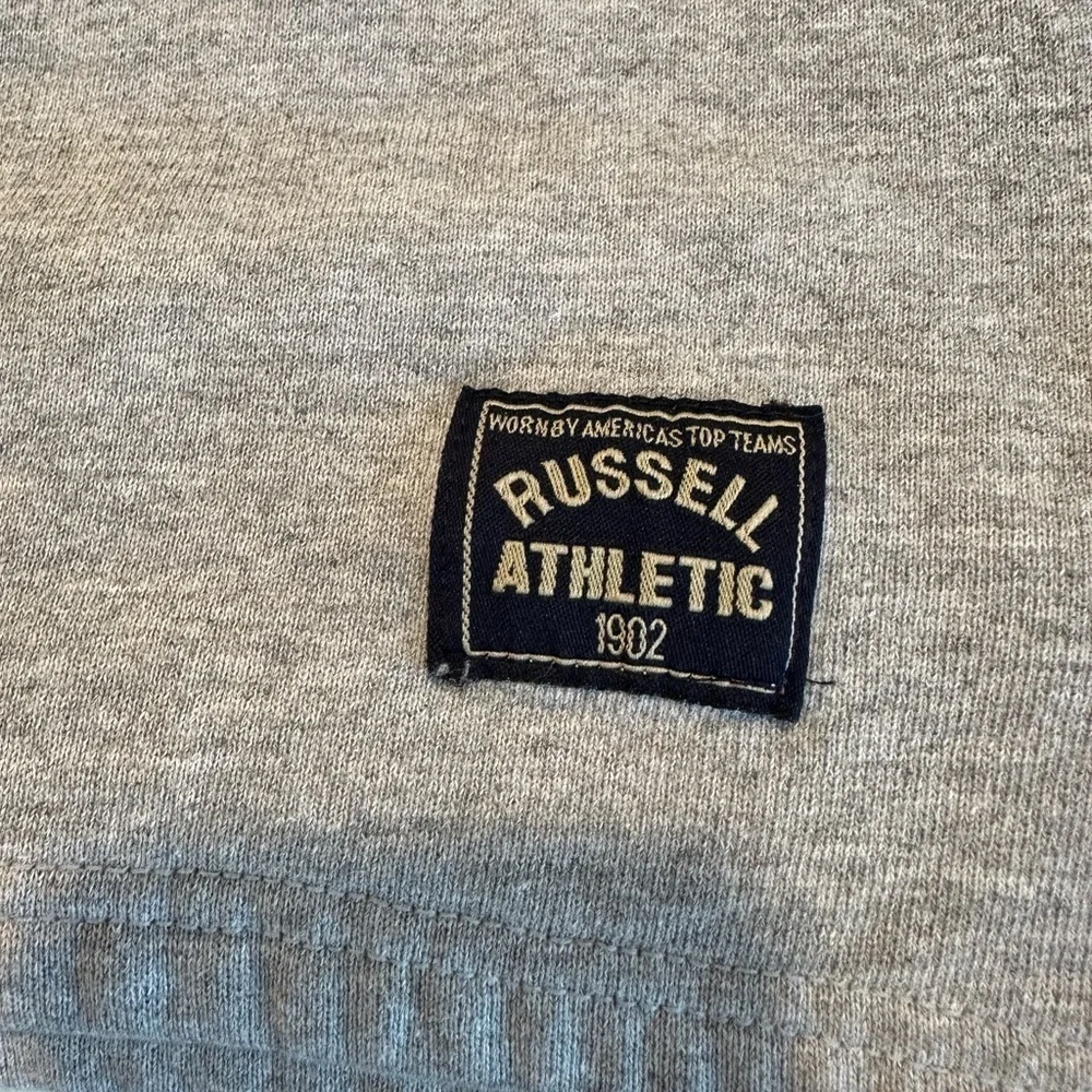 VTG 80s/90s Russell Athletic Sweatshirt Men XL Gray Colorblock Striped.